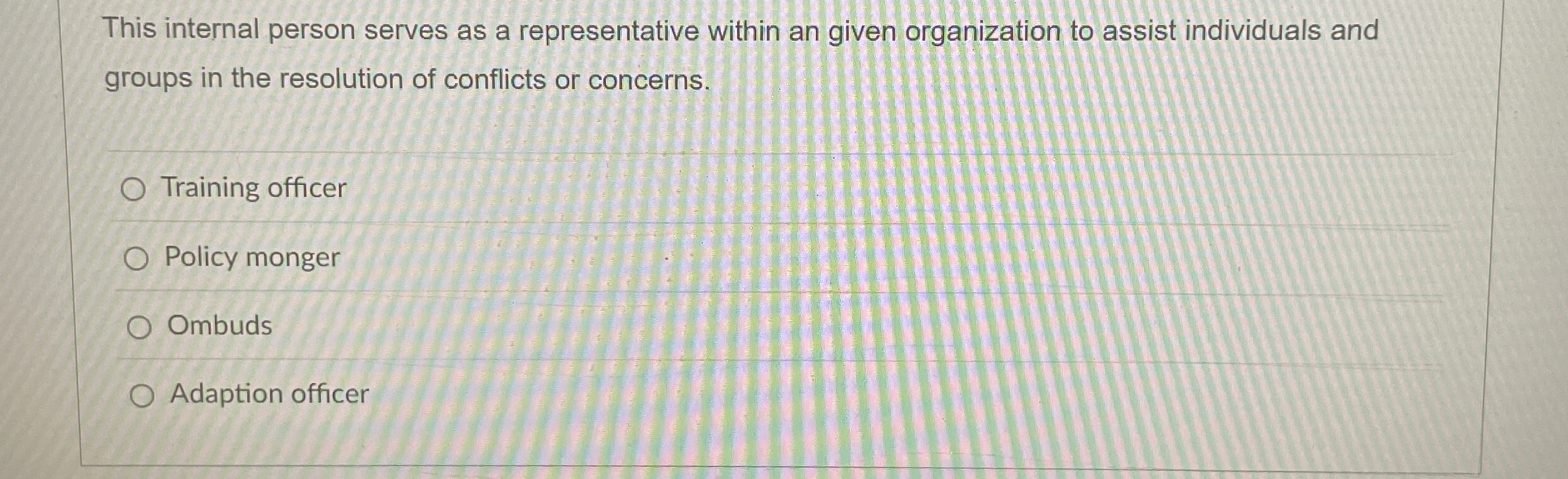  This internal person serves as a representative within an given organization