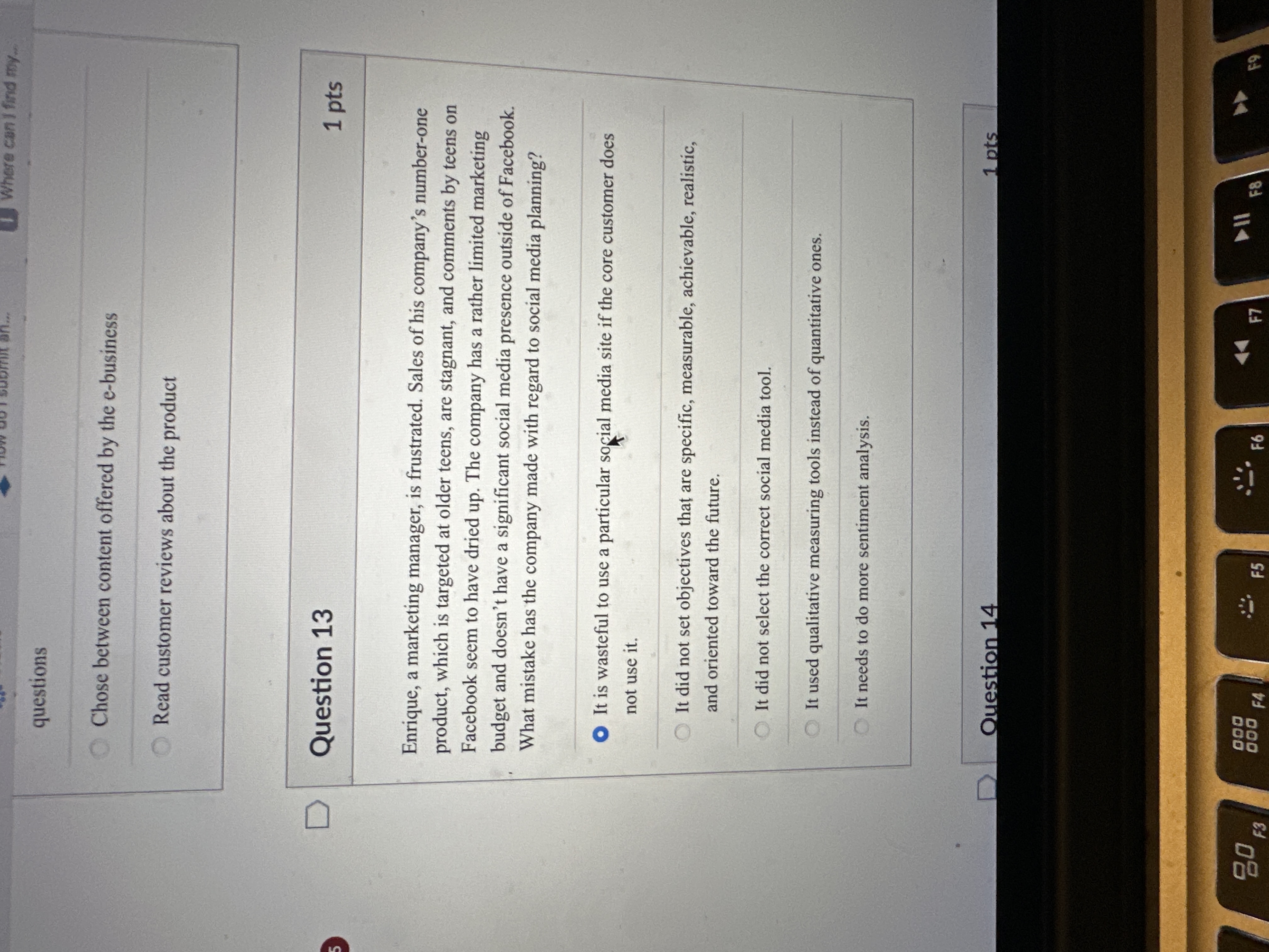  questions Chose between content offered by the e-business Read customer reviews