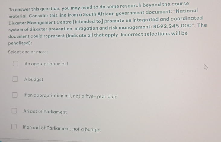  To answer this question, you may need to do some research