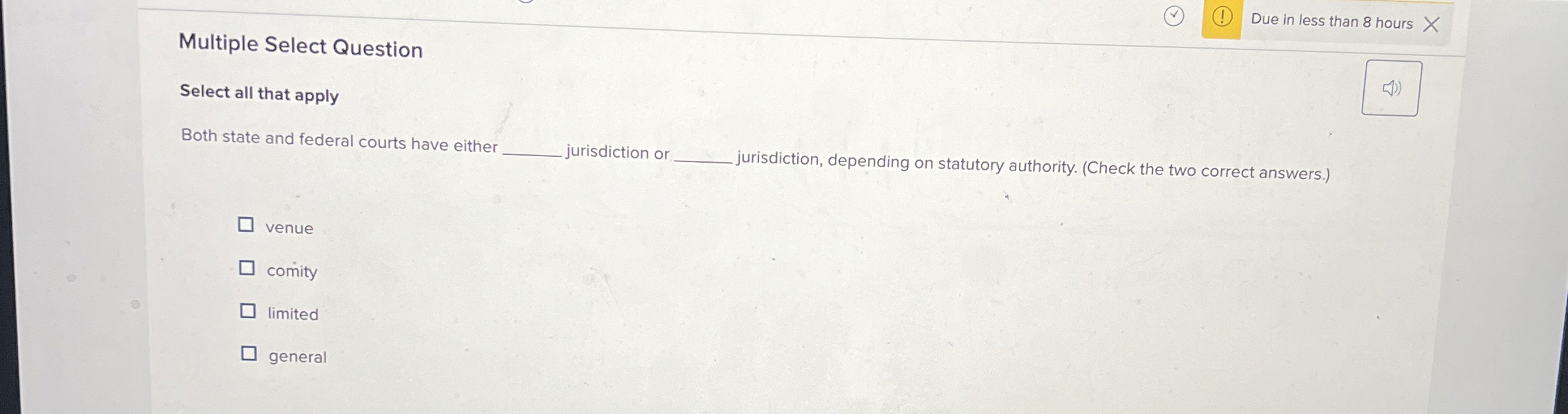  Multiple Select Question Select all that apply Both state and federal