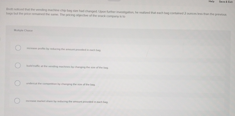  Help Sove & Exit Brett noticed that the vending machine chip