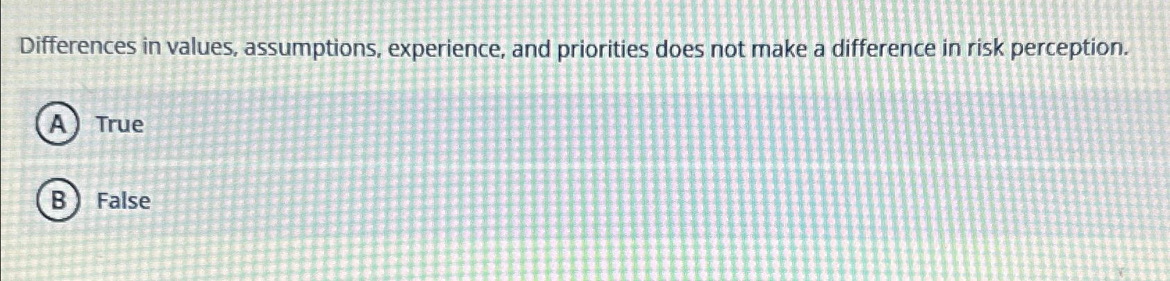 Differences in values, assumptions, experience, and priorities does not make a