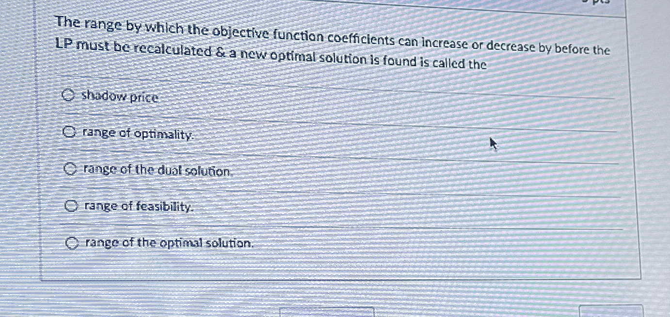  The range by which the objective function coefficients can increase or