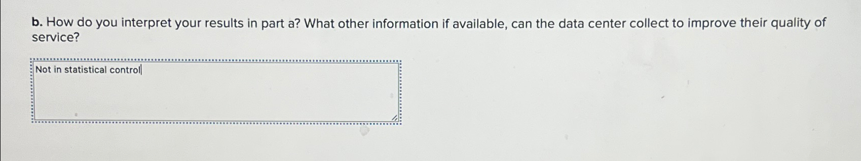  b. How do you interpret your results in part a? What
