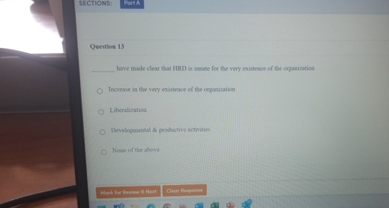  SECTIONS: PortA Question 13 have made clear that IIRD is innate