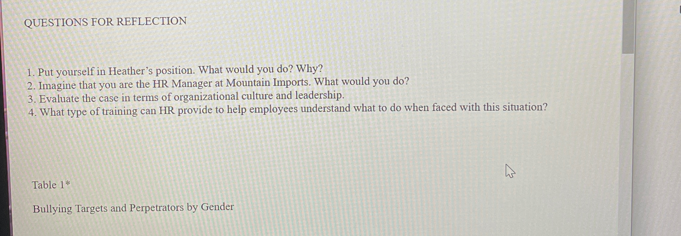  QUESTIONS FOR REFLECTION Put yourself in Heather's position. What would you