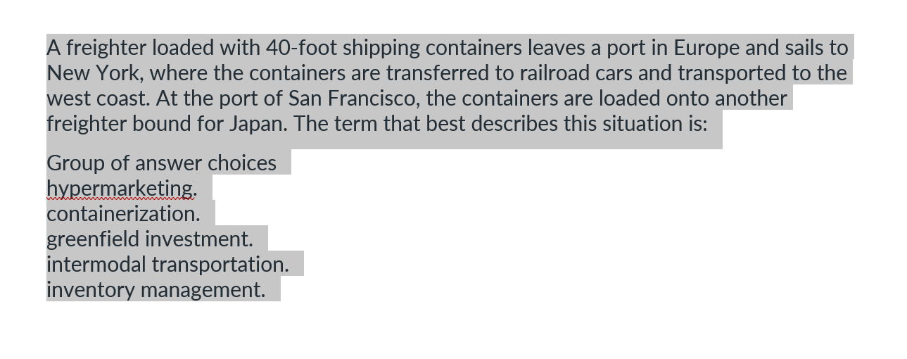  A freighter loaded with 40-foot shipping containers leaves a port in