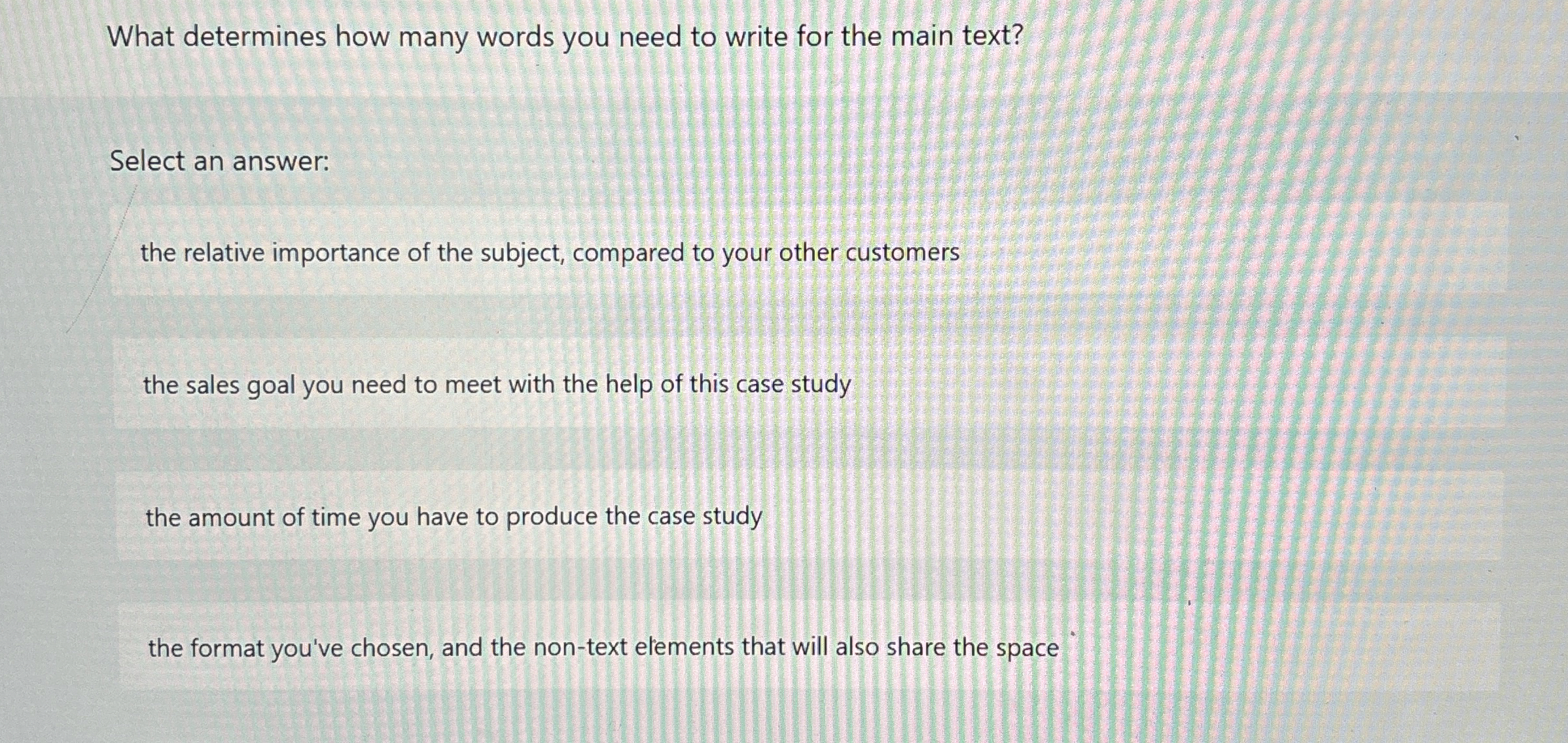  What determines how many words you need to write for the
