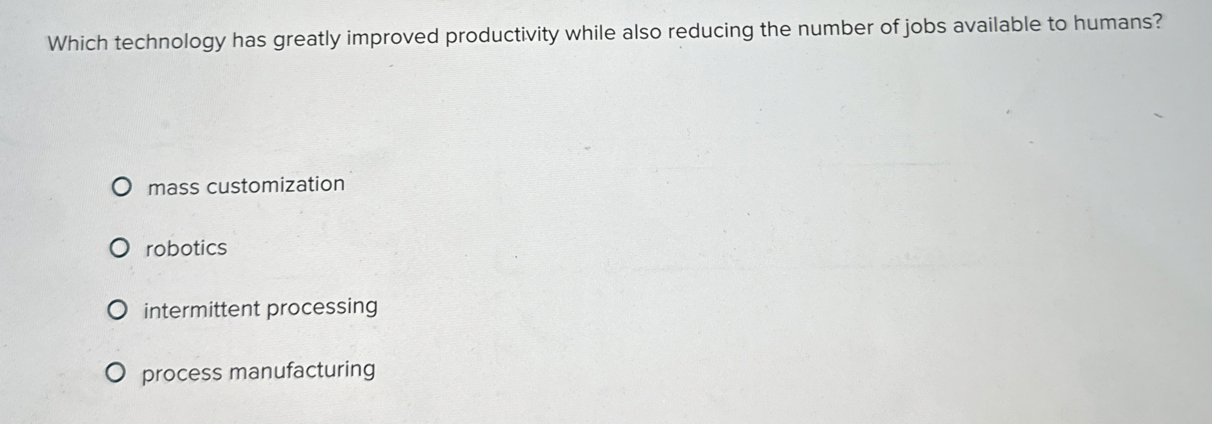  Which technology has greatly improved productivity while also reducing the number