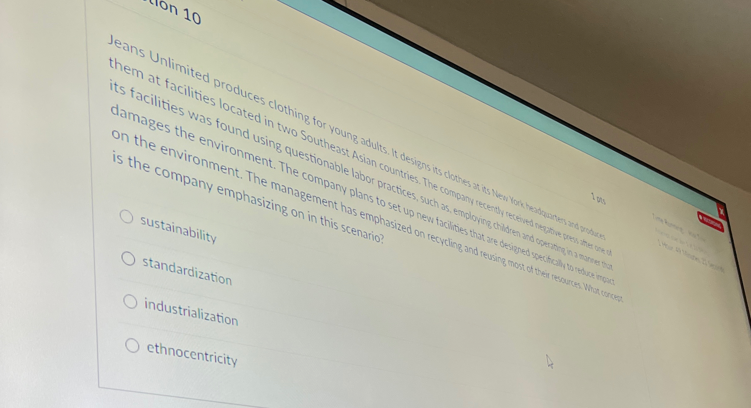  sustainability standardization industrialization ethnocentricity 