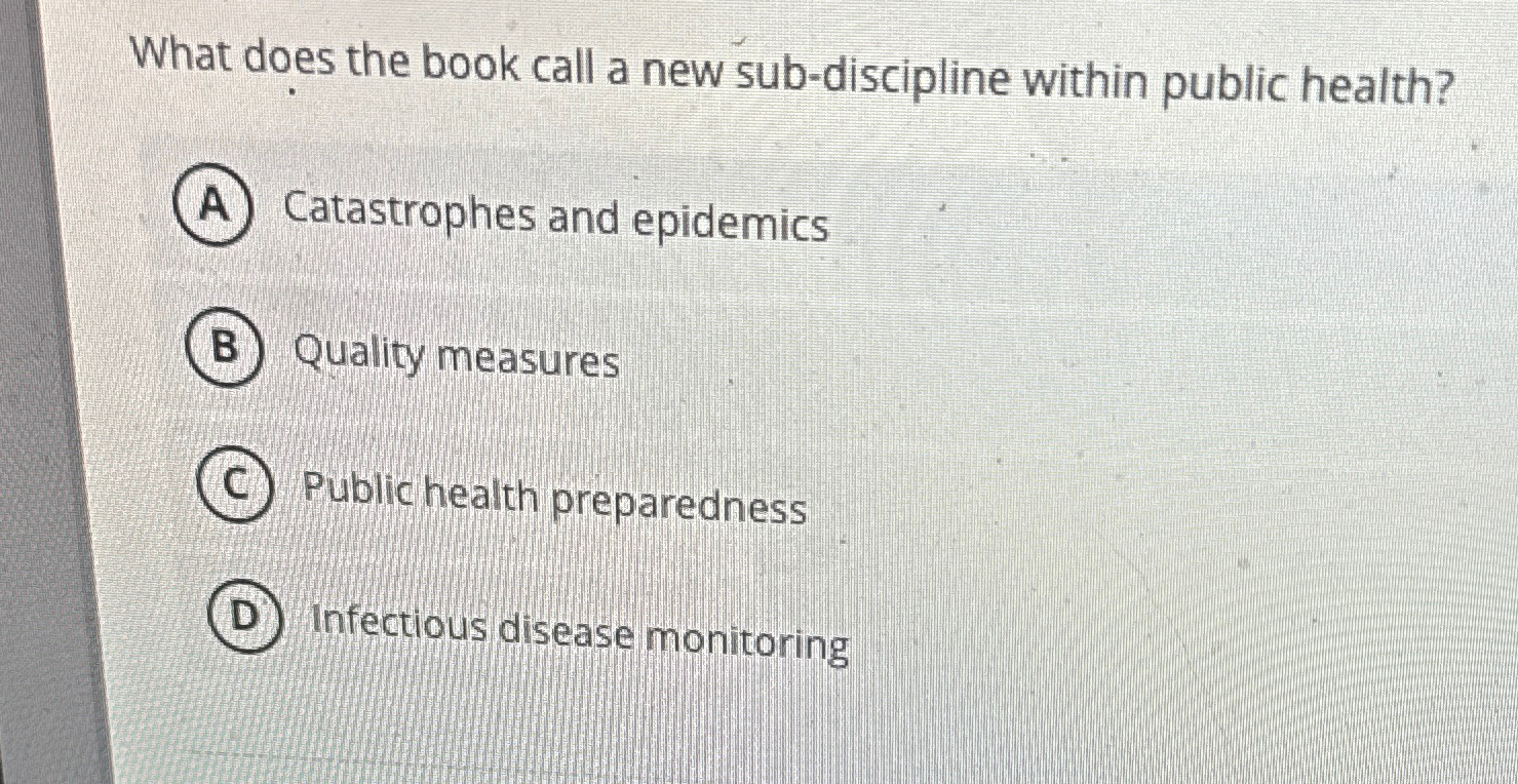  What does the book call a new sub-discipline within public health?