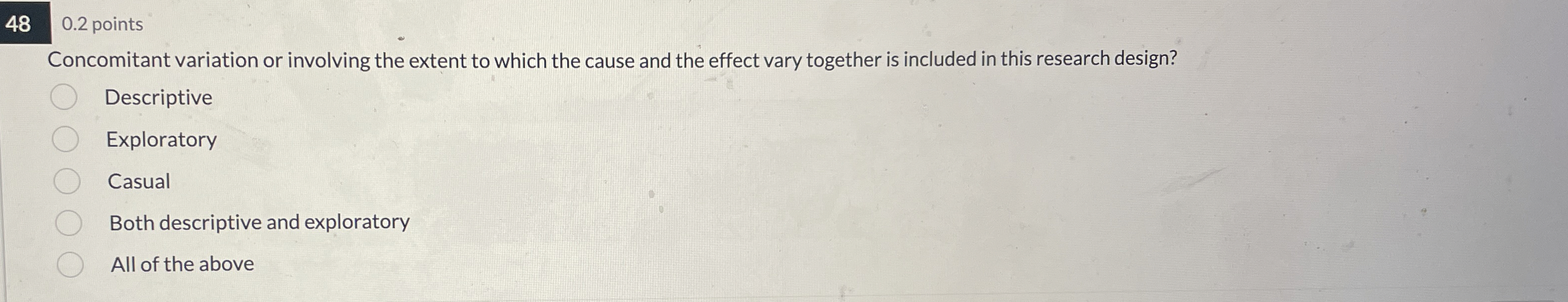  48 0.2 points Concomitant variation or involving the extent to which