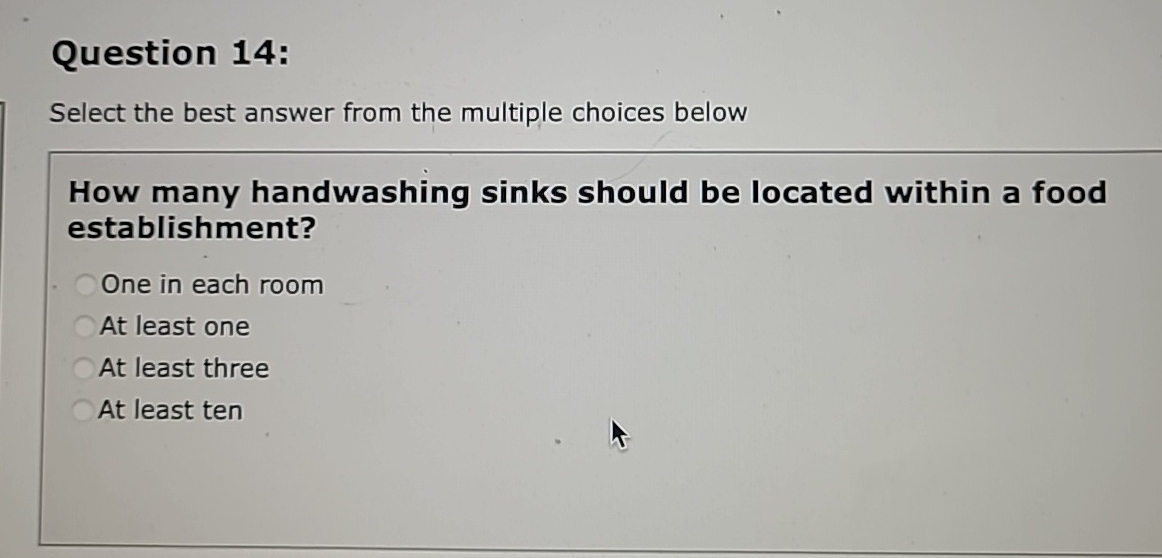  Question 14: Select the best answer from the multiple choices below