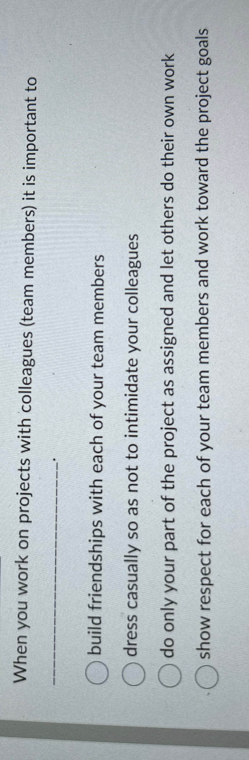  When you work on projects with colleagues (team members) it is