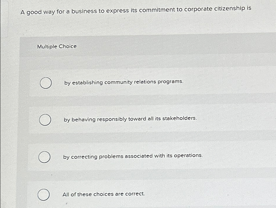  A good way for a business to express its commitment to