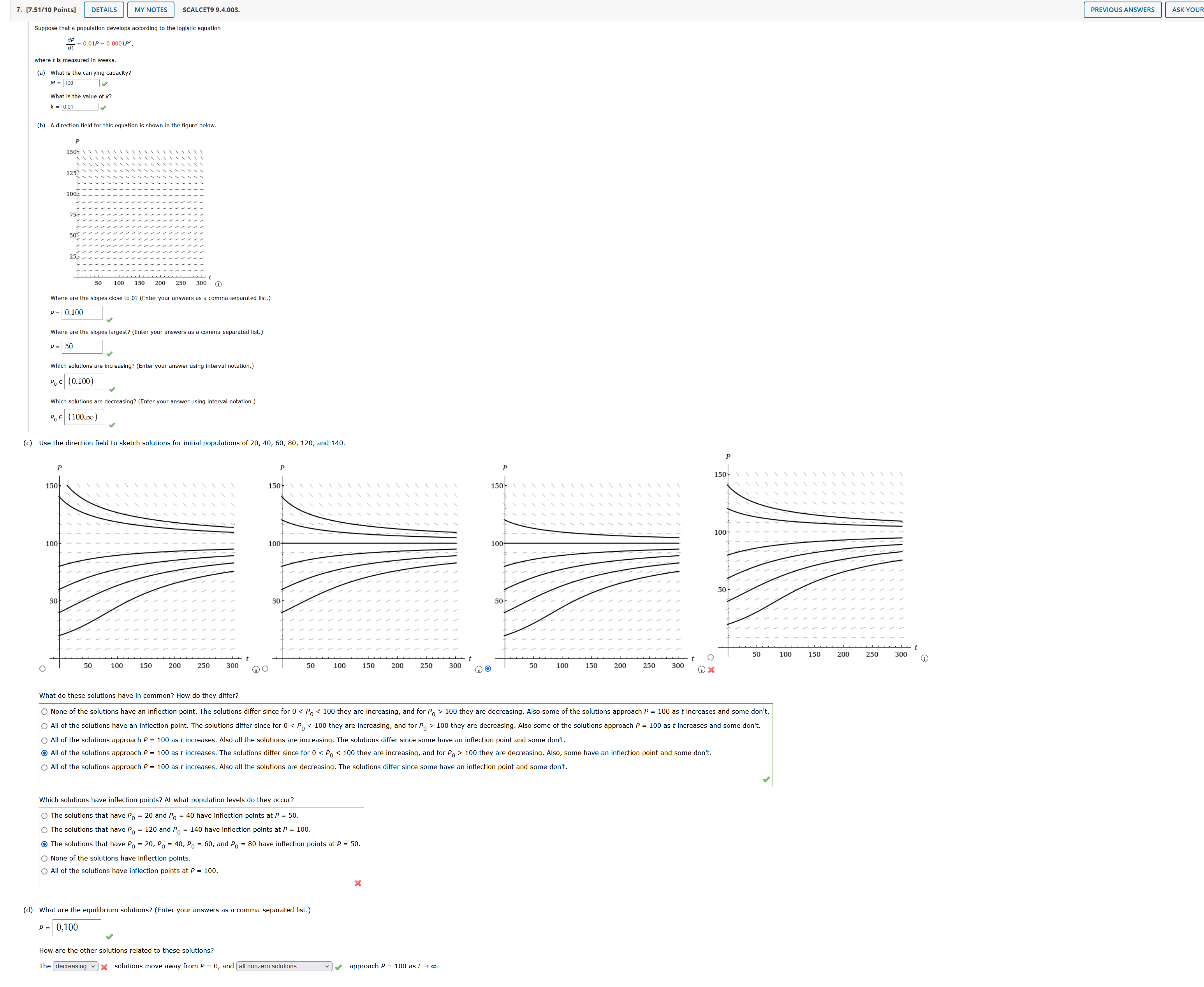  [7.51/10 Points]q, SCALCET99.4.003[7.51/10 Points]q, SCALCET99.4.003 Suppose that a population develops according