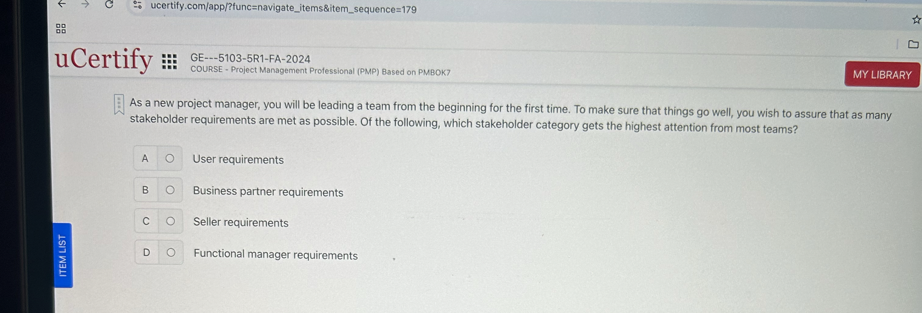  uCertify As a new project manager, you will be leading a