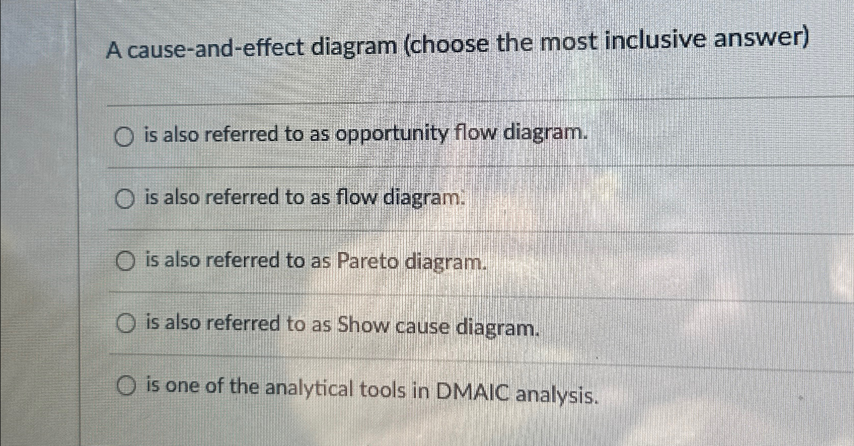  A cause-and-effect diagram (choose the most inclusive answer) q, is also