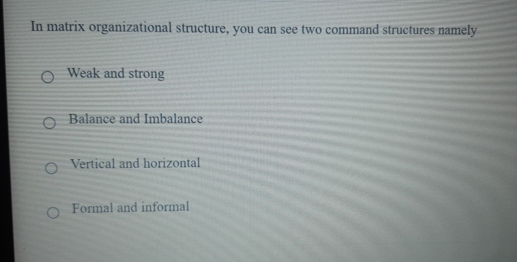  In matrix organizational structure, you can see two command structures namely