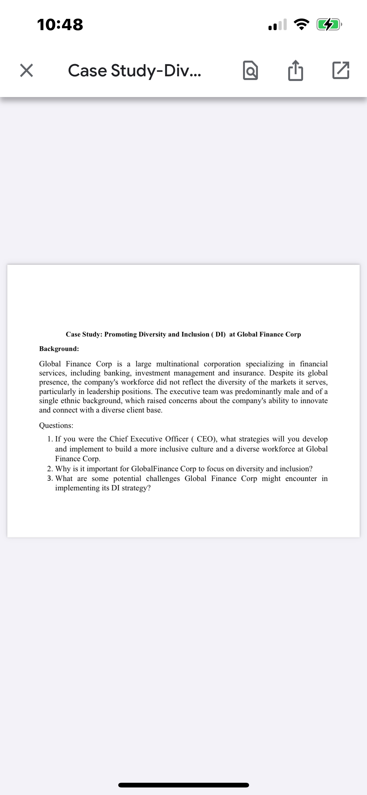  10:48 Case Study-Div... Case Study: Promoting Diversity and Inclusion ( DI)