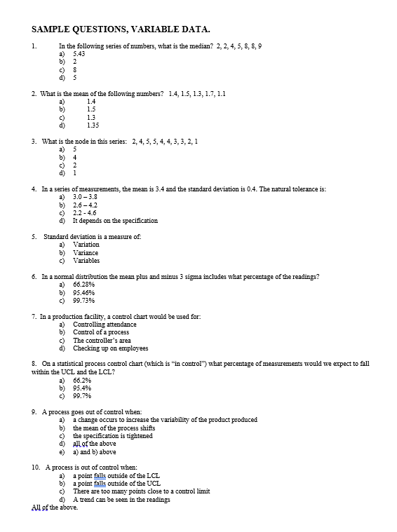  SAMPLE QUESTIONS, VARIABLE DATA. ASSIGNMENT, WEEK 7: VARIABLE DATA. Your project