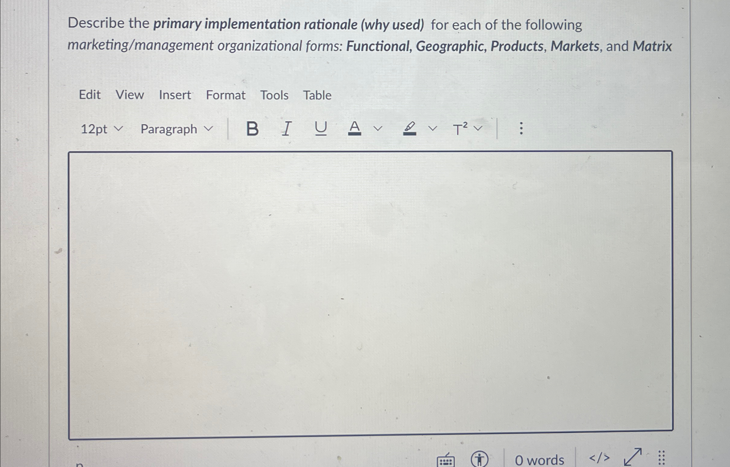  Describe the primary implementation rationale (why used) for each of the
