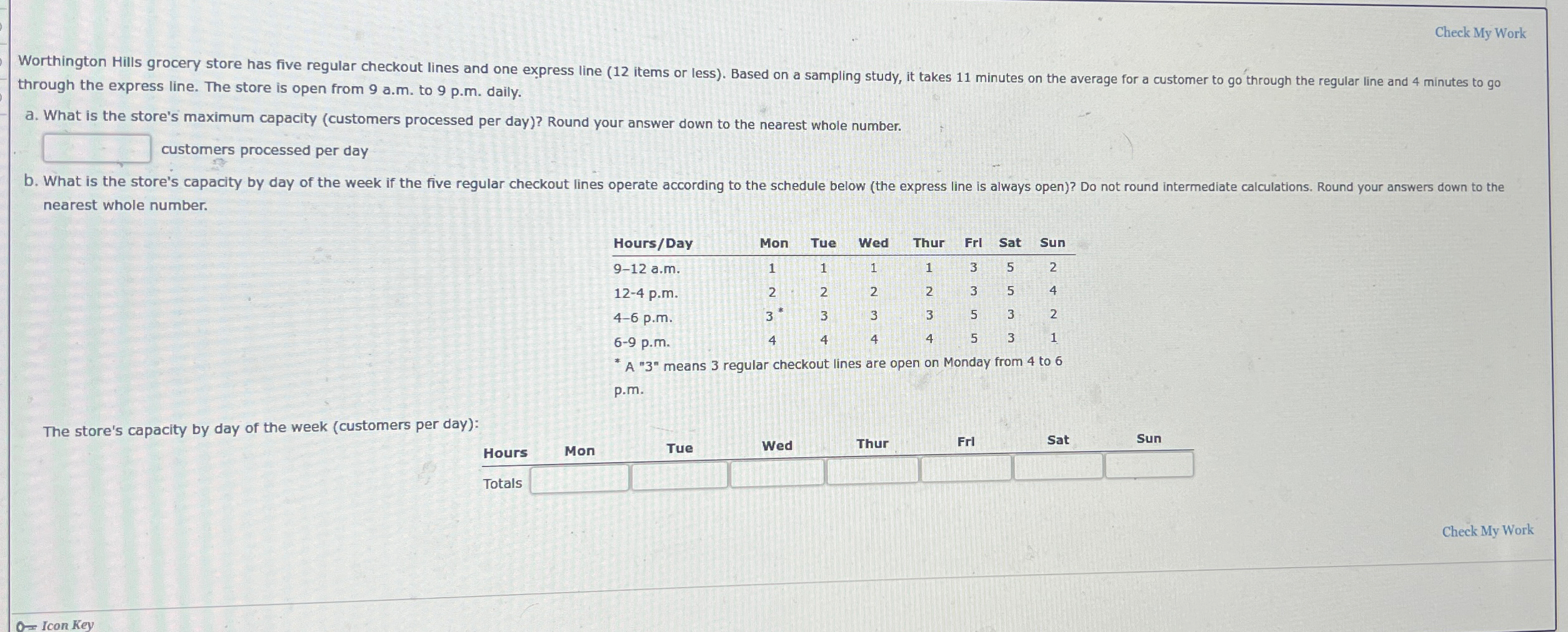  Check My Work through the express line. The store is open