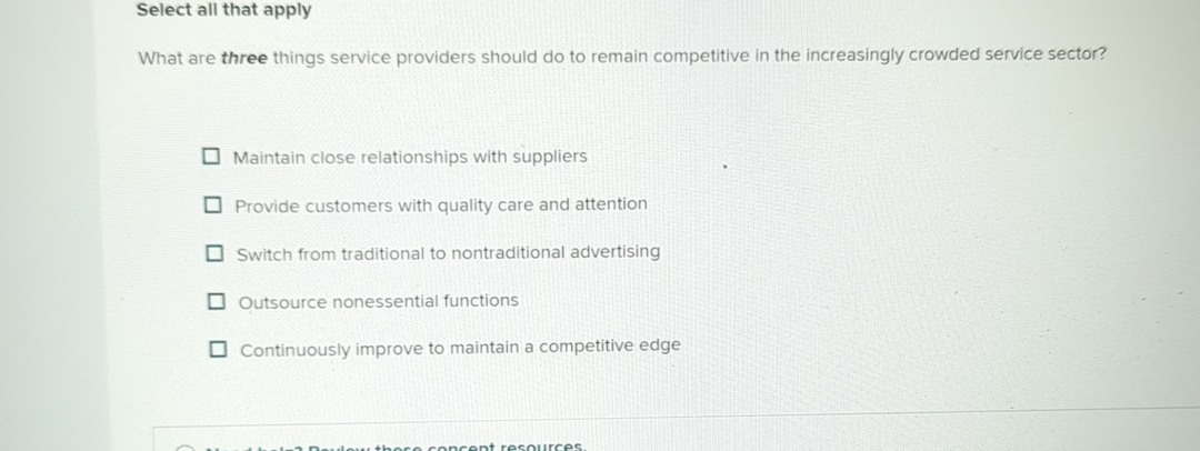  Select all that apply What are three things service providers should