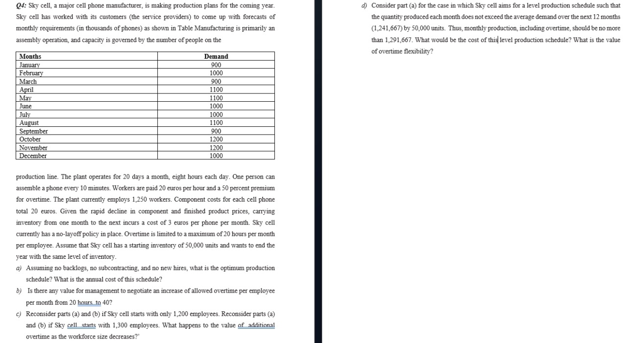  Solve in excel and show all steps clearly and completely. Q4: