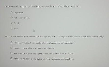  Your power will be greater if the things you control are