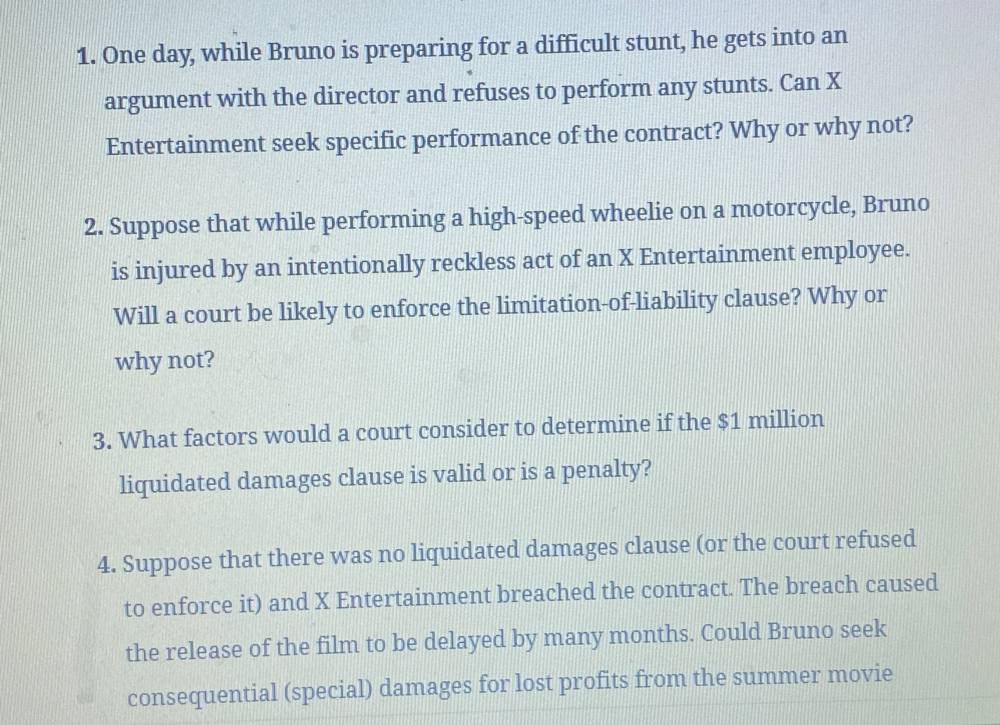  One day, while Bruno is preparing for a difficult stunt, he