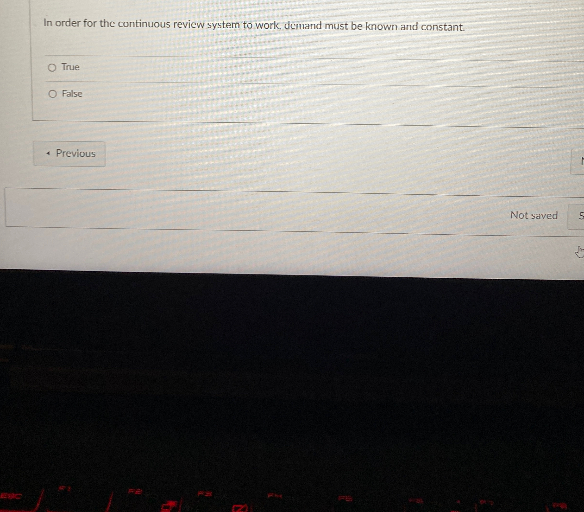  In order for the continuous review system to work, demand must
