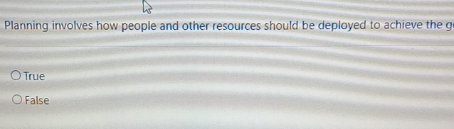  Planning involves how people and other resources should be deployed to