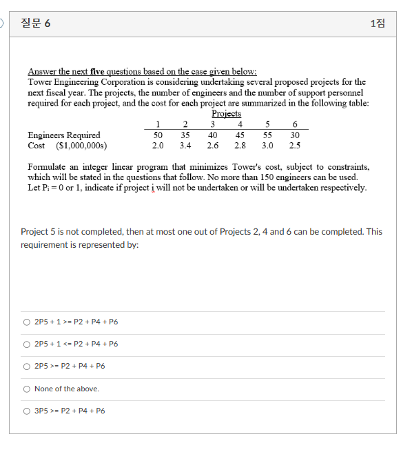  Answer the next five questions based on the case given below: