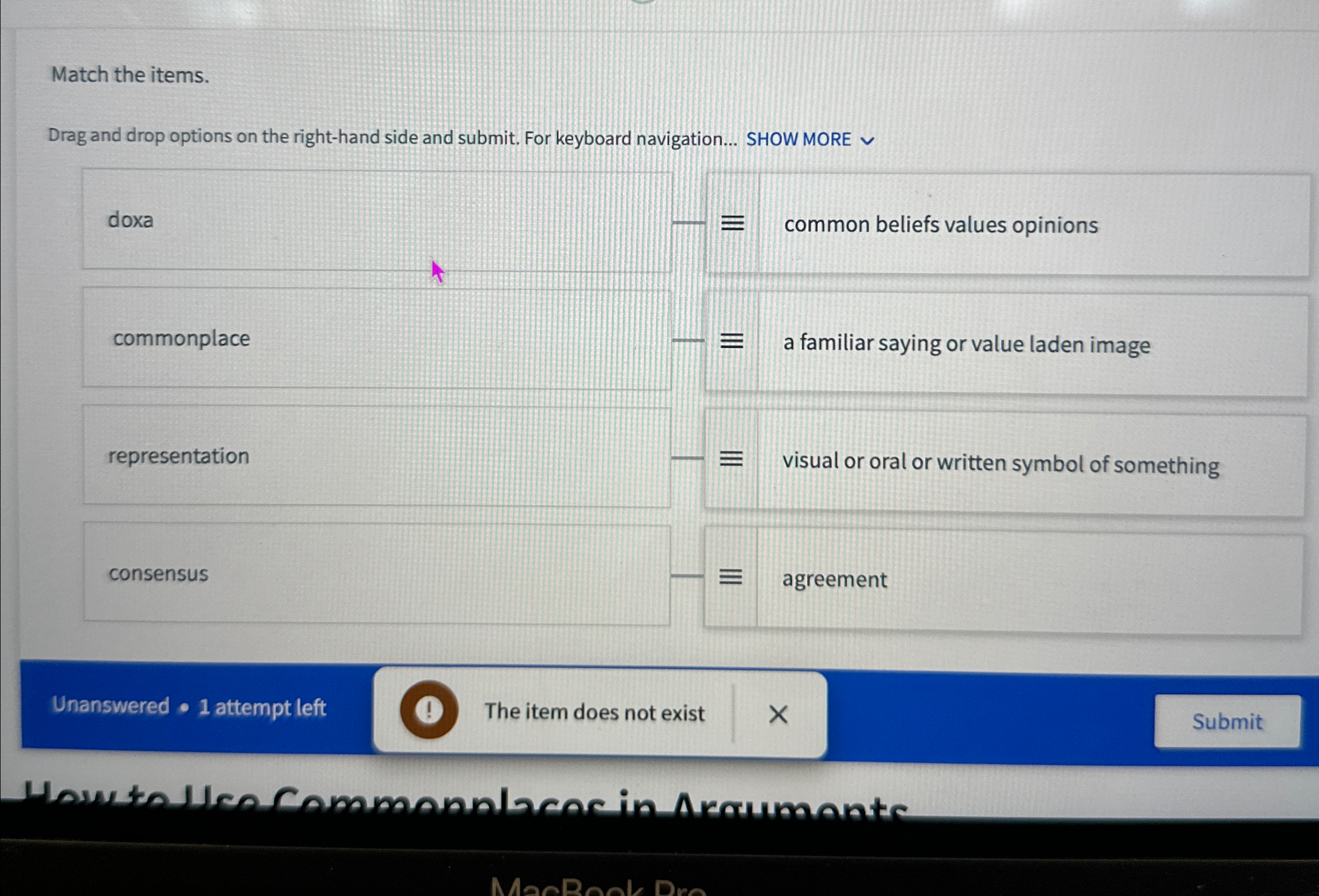  Match the items. Drag and drop options on the right-hand side
