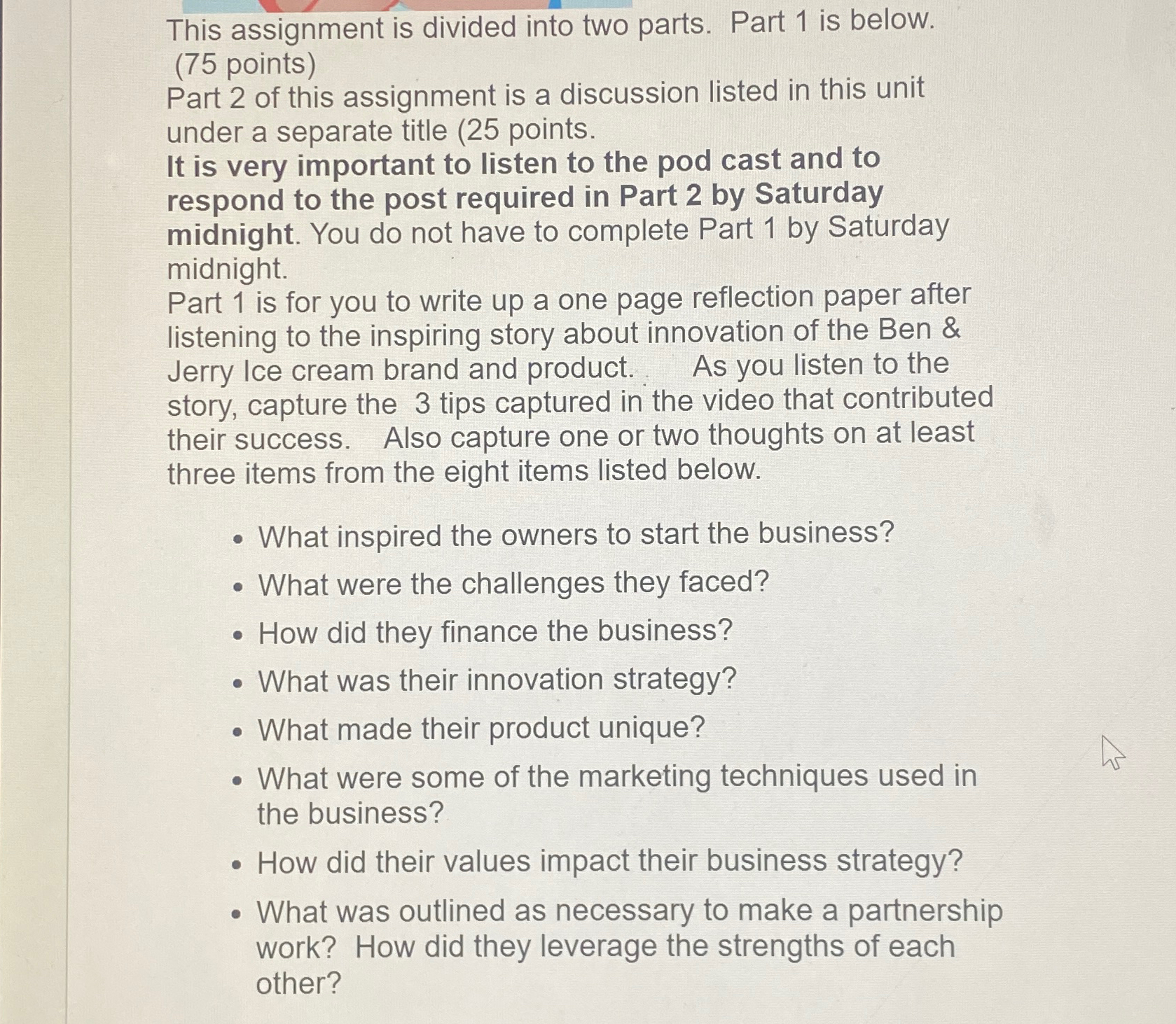  This assignment is divided into two parts. Part 1 is below.