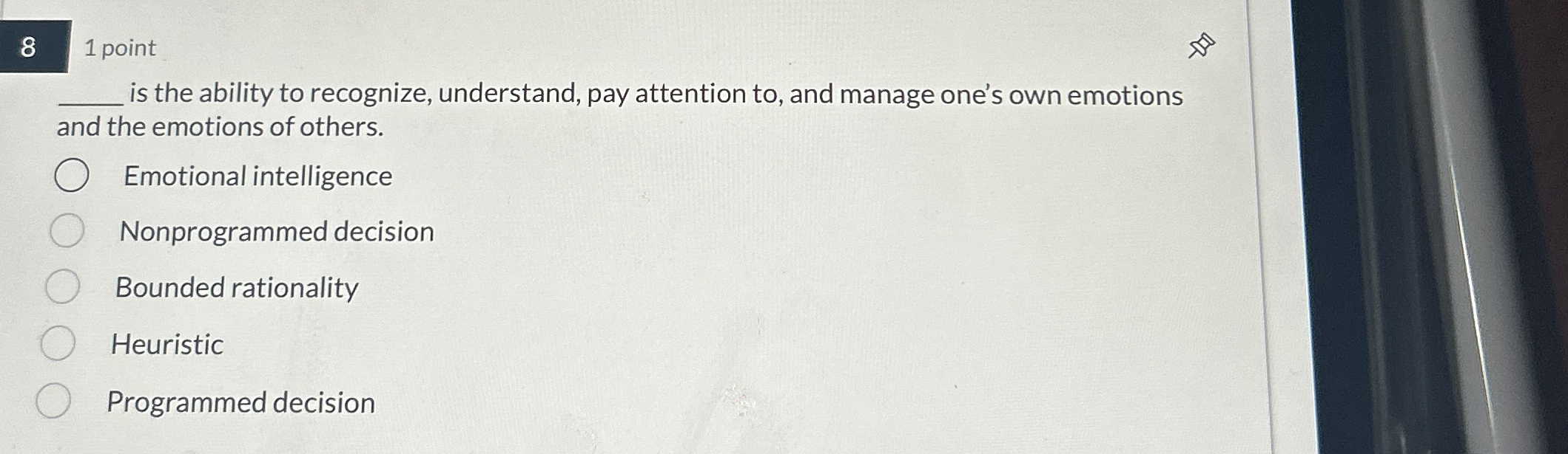  8 1 point is the ability to recognize, understand, pay attention