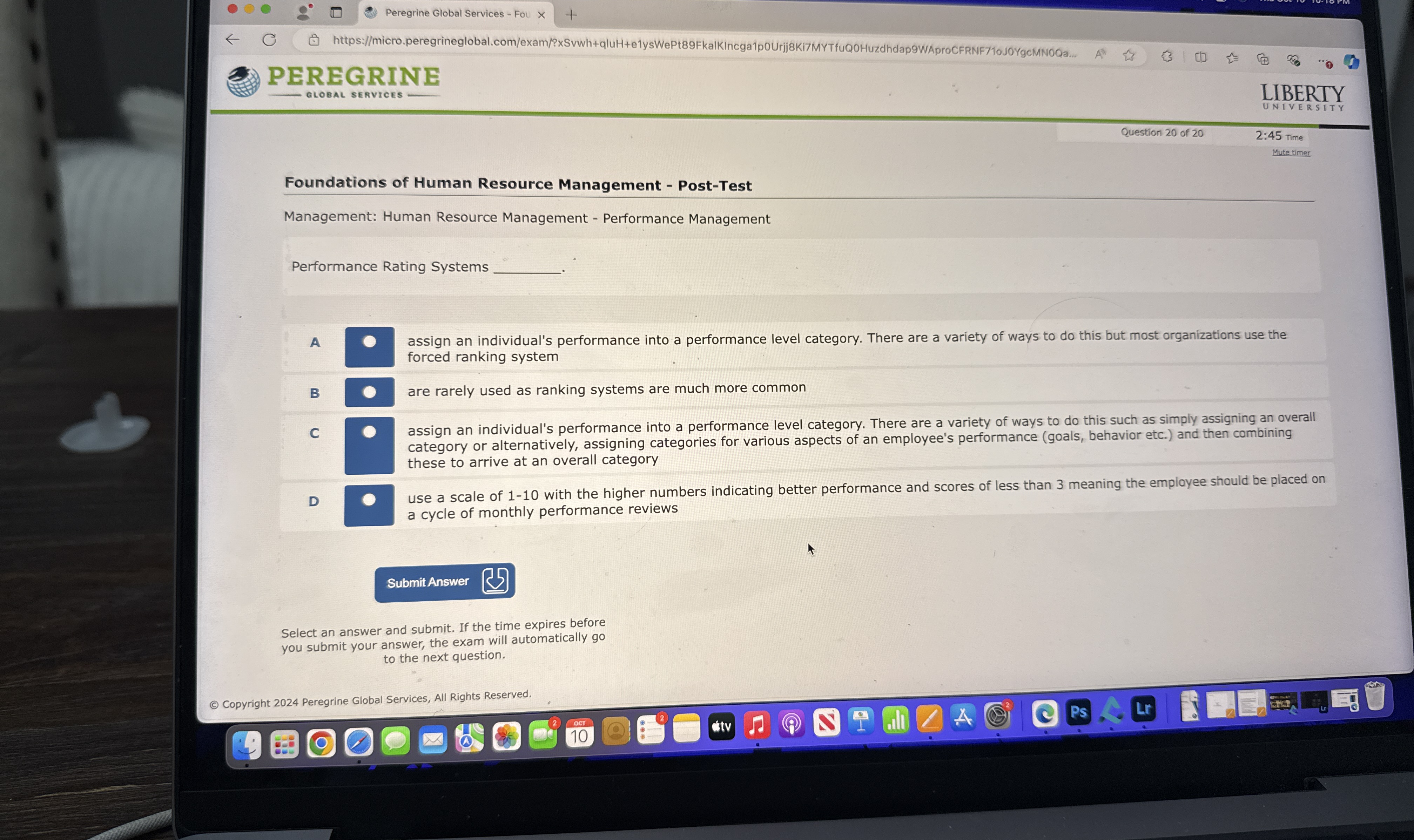  Foundations of Human Resource Management - Post-Test Management: Human Resource Management