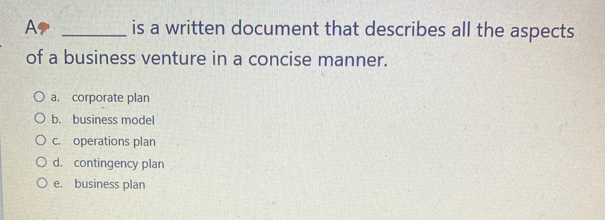  As is a written document that describes all the aspects of