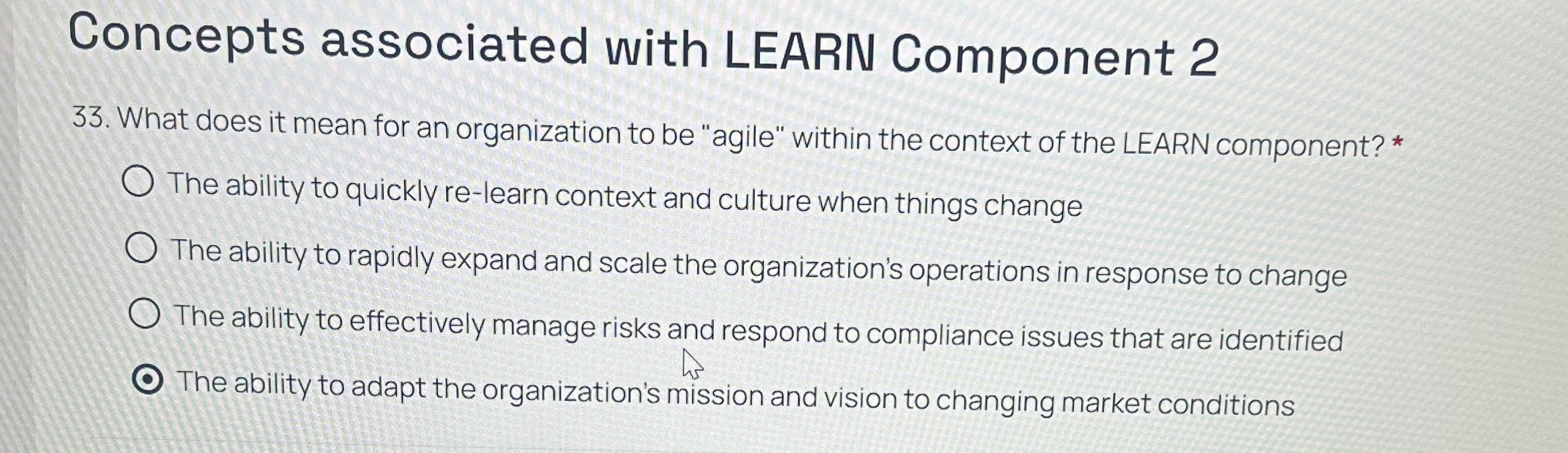  Concepts associated with LEARN Component 2 33. What does it mean