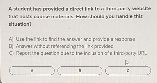  A student has provided a direct link to a third-party website