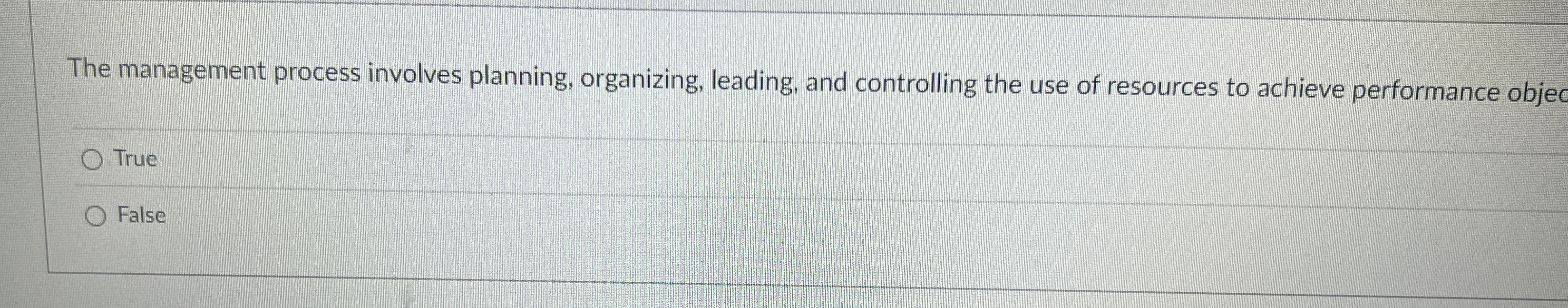  The management process involves planning, organizing, leading, and controlling the use
