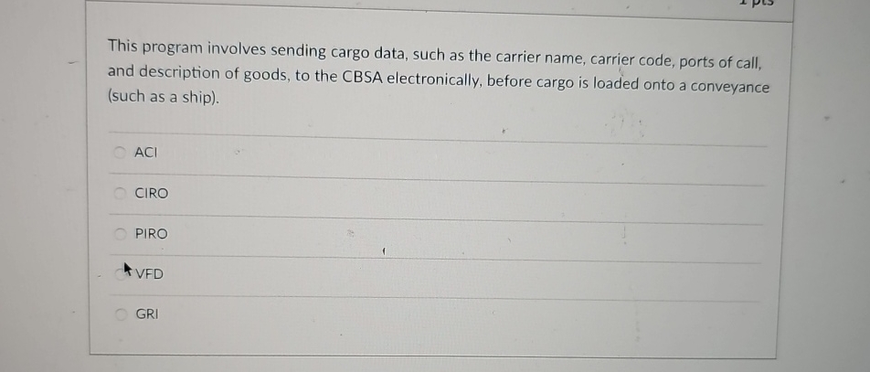  This program involves sending cargo data, such as the carrier name,