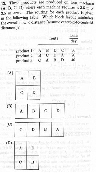  a. Develop a From-to-Chart considering only the flows. b. Develop the