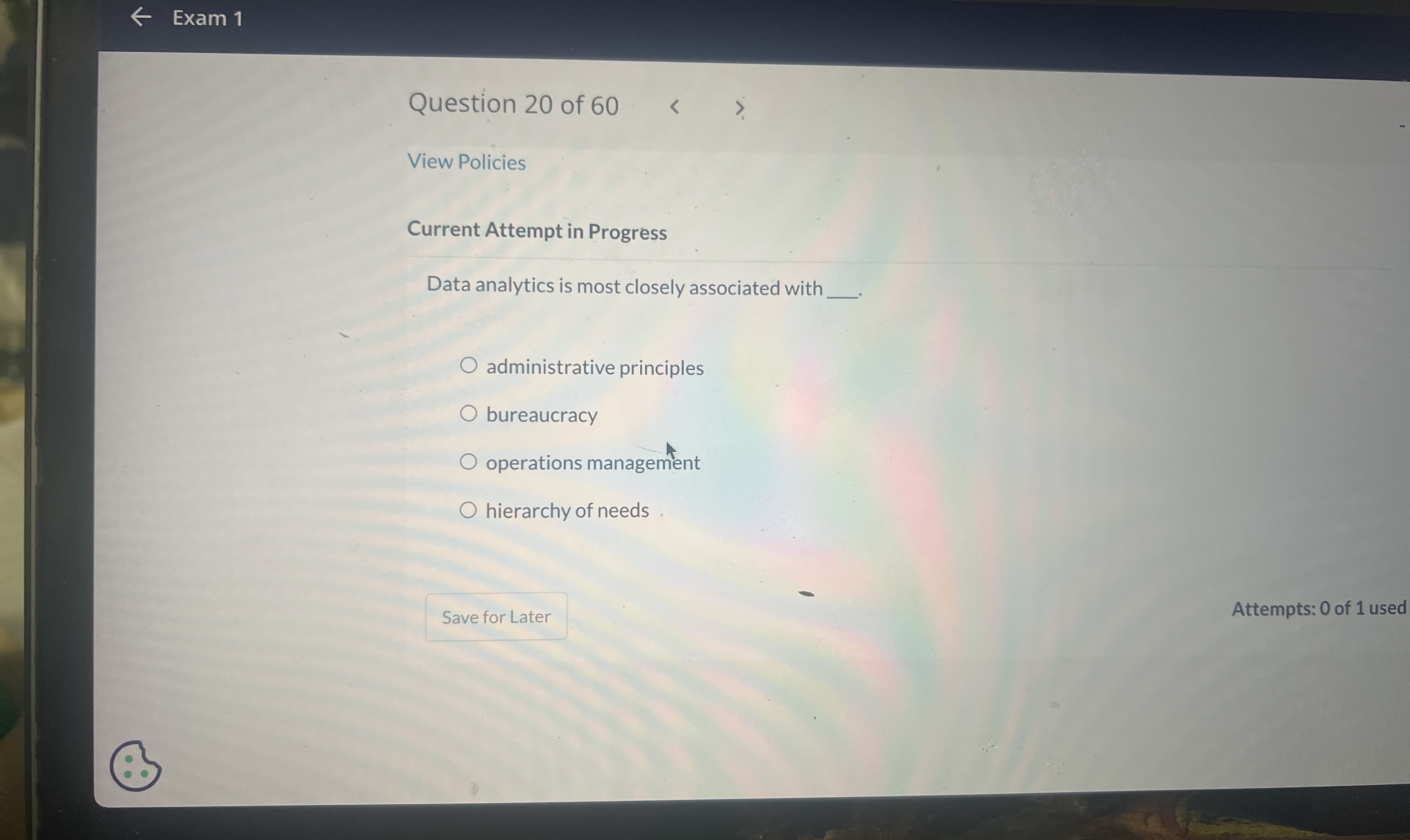  Current Attempt in Progress Data analytics is most closely associated with