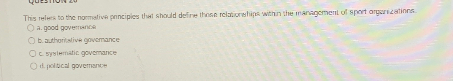  This refers to the normative principles that should define those relationships