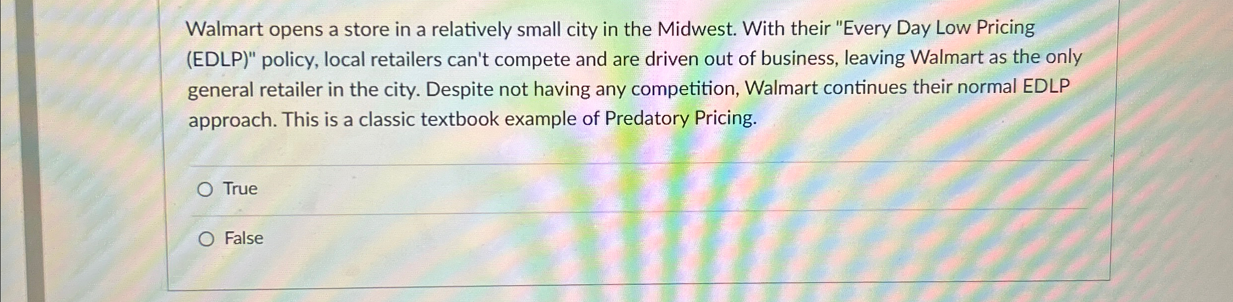  Walmart opens a store in a relatively small city in the