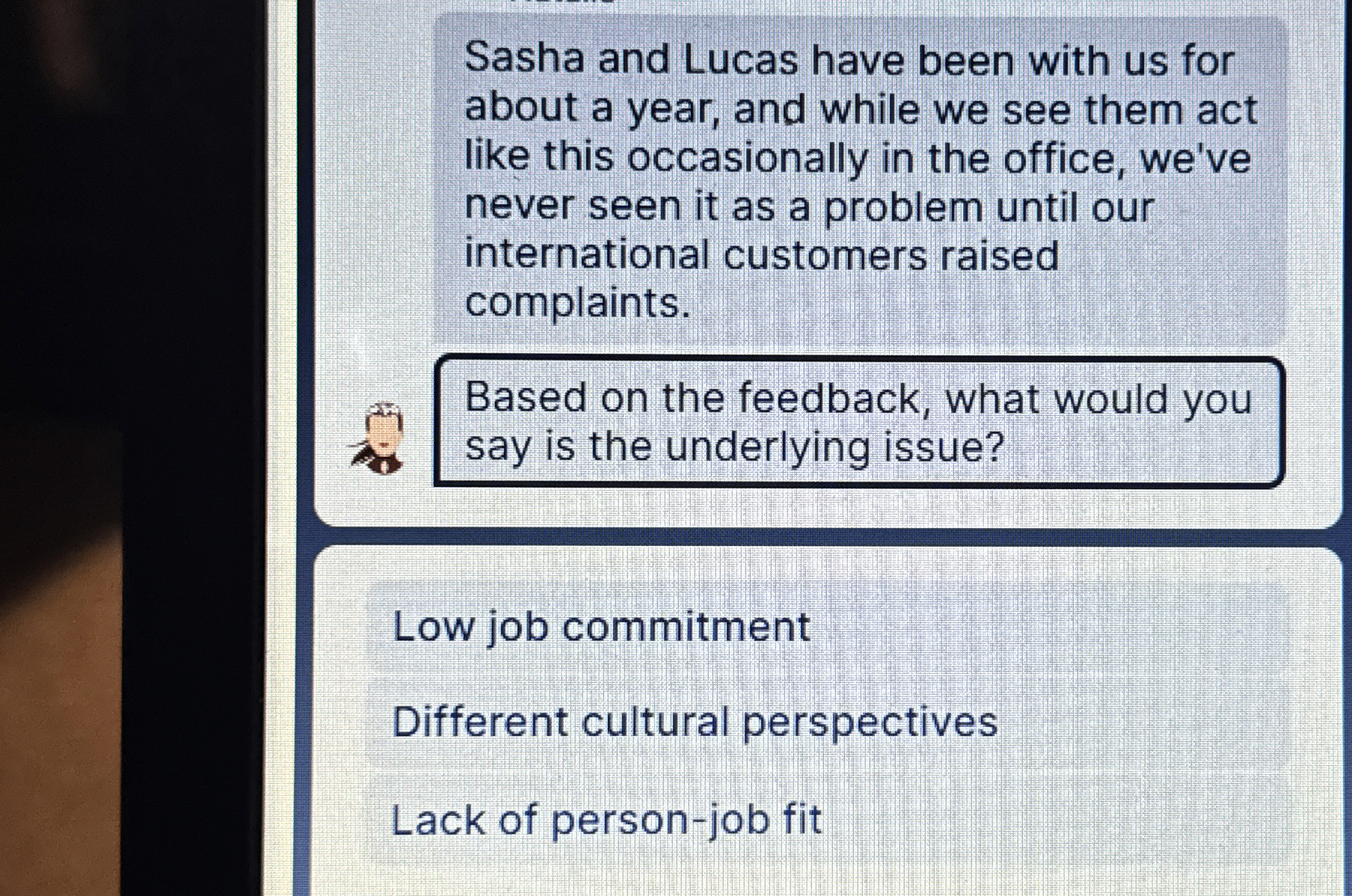  Narrator What stage in the change process does this support and