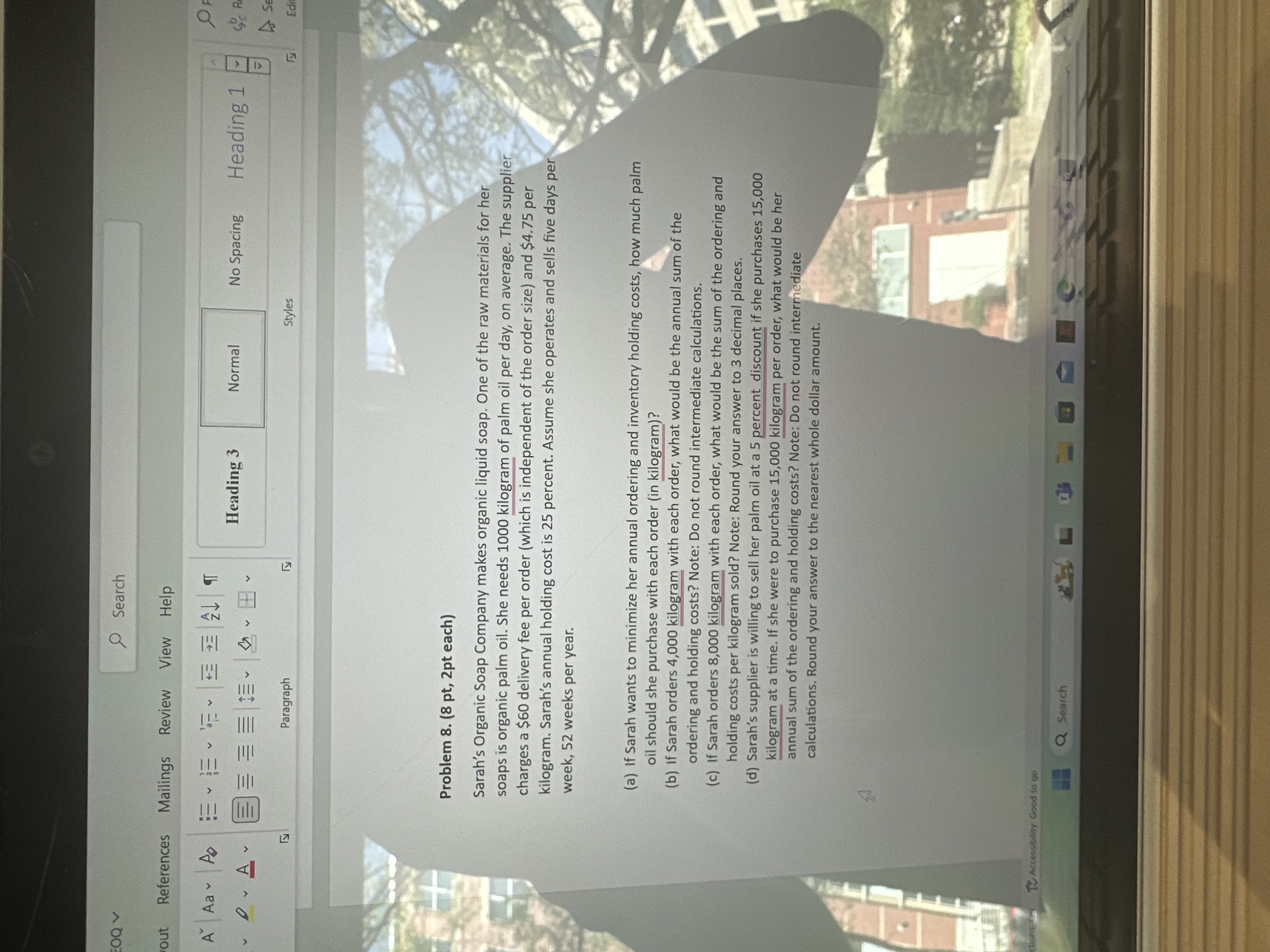  Search out References Mailings Review View Help Av|Aav|A8 :.Q*A?. Heading 3