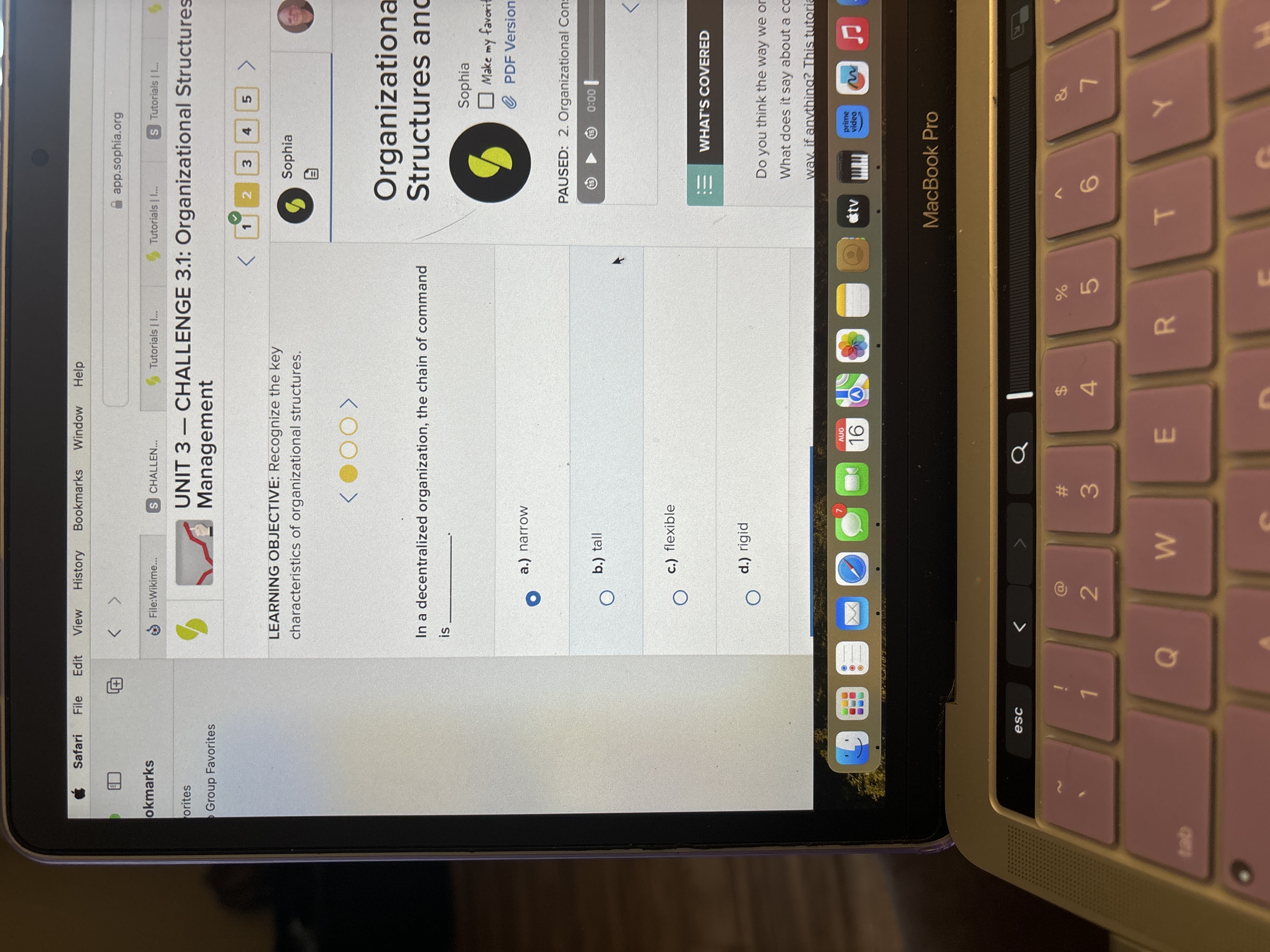  LEARNING OBJECTIVE: Recognize the key characteristics of organizational structures. (:0:): In